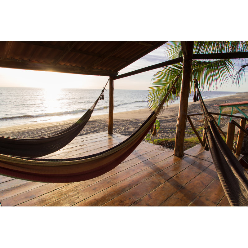 Hammock In Sunshine Beach - Wrapped Canvas Print, 61cm H x 91cm W x 3.8cm D