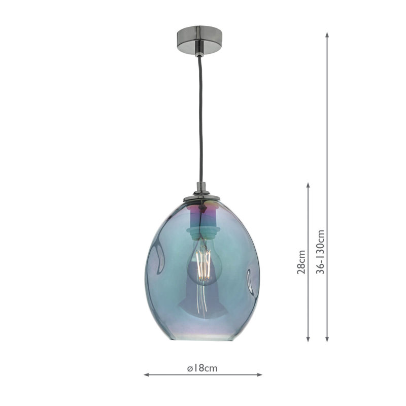 Valencia 1 - Light Black Teardrop Pendant