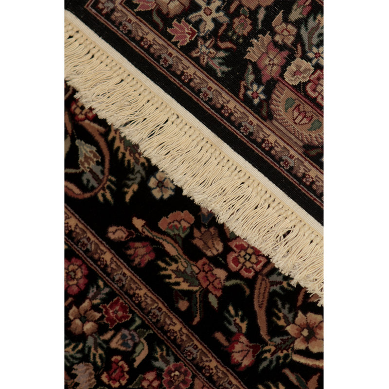 Shah Wool Oriental Area Rug in Plum/Black/Beige