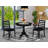 Dining Set Includes a Round Kitchen Table, Stackable Dining Chairs, Wire Brushed Black-1058285620