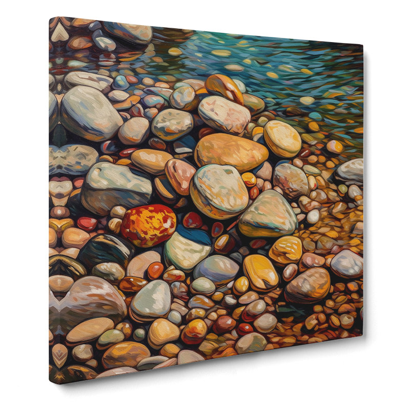 Pebbles Neo-Impressionism - Wrapped Canvas, 50cm H x 50cm W x 3cm D