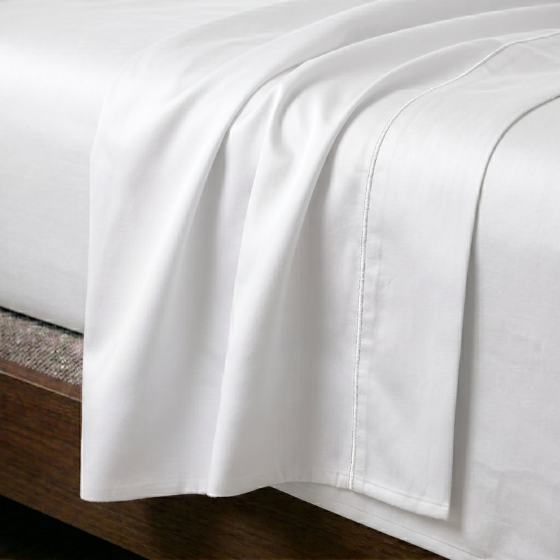 Ensemble de draps 100% coton de qualité supérieure à densité de tissage 300 fils Superior, Blanc