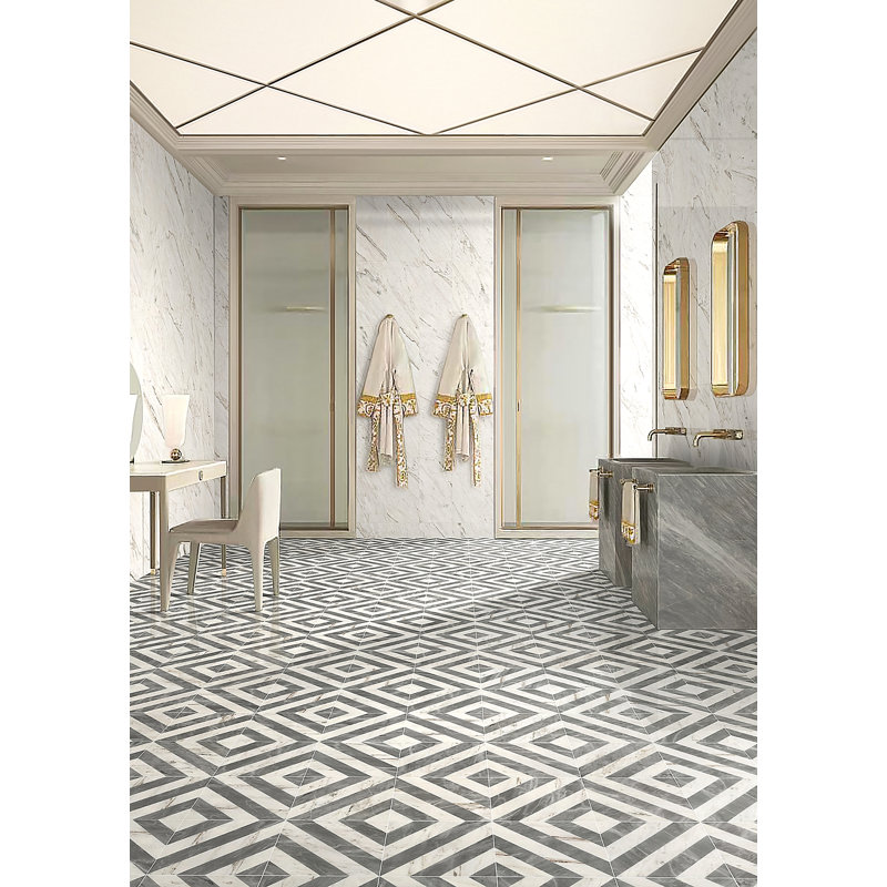 12*12 Waterjet Marble,Natural Marble, For Floor And Wall,Polished Marble Tile, Natural Stone, Genuine Marble, Real Marble, 1 Box 8 Pcs