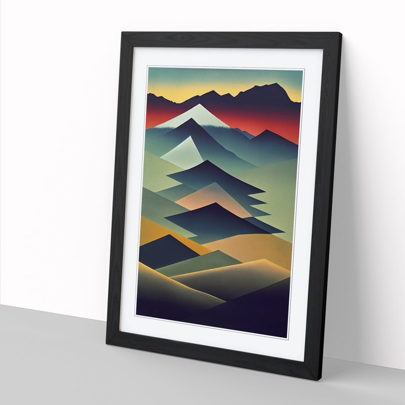 Mountain Expression 1 Piece Wall Art, 64cm H x 46cm W, Black