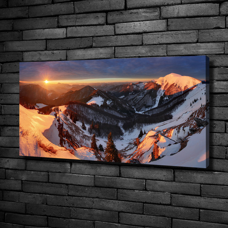 Winter In The Mountains - No Frame Print on Canvas