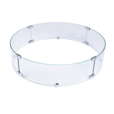 25.4'' Round Tempered Glass Fire Pit Accessory