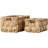 2 Piece Brown Jute Handmade Storage Basket with Handles Set, 16", 13"W