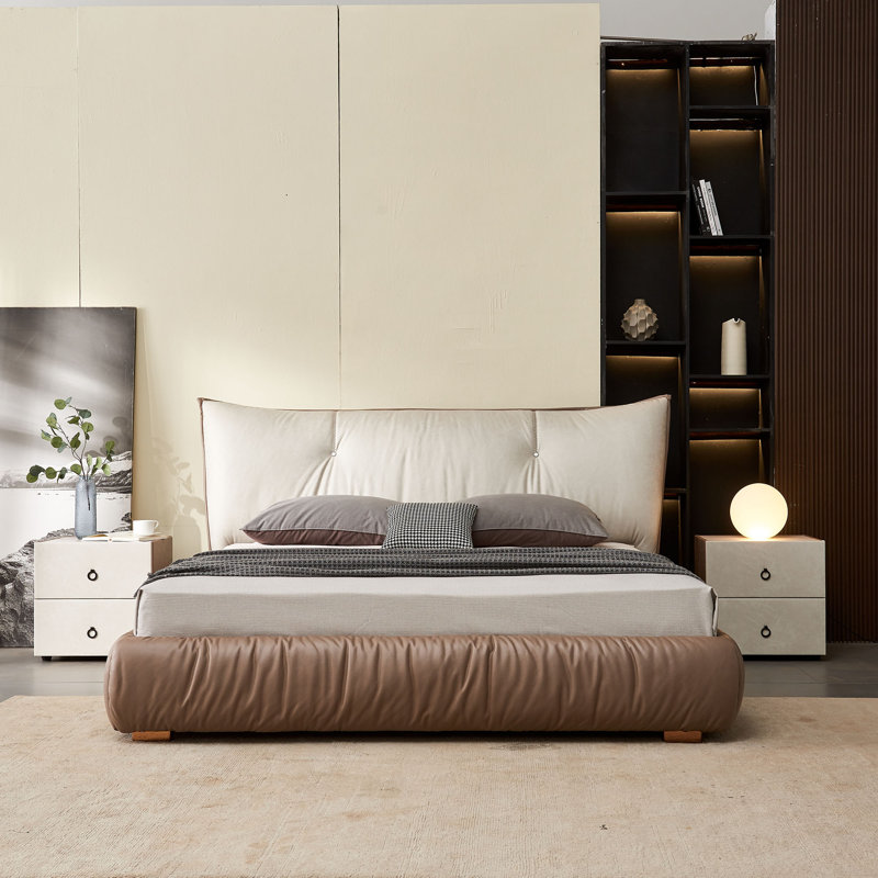 Upholstered Wingback Bed