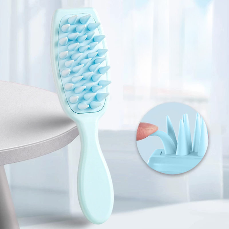 Laver la brosse de massage, shampooing, brosse, shampooing, peigne, Bleu