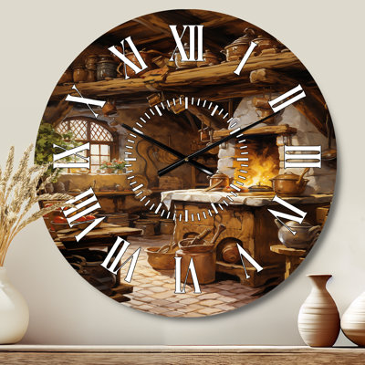 Food Rustic Kitchen I - Food & Beverage White Face Wall Clock