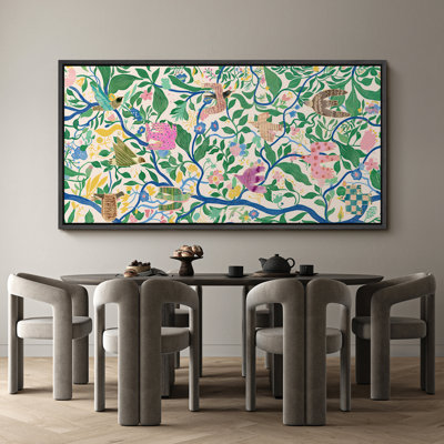 Abstract Botanical Vine Extra Large Pictures Framed Canvas Print Wall Art