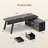 71" Executive Desk with File Cabinet L Shaped Computer Desk with Power Outlets-141918643