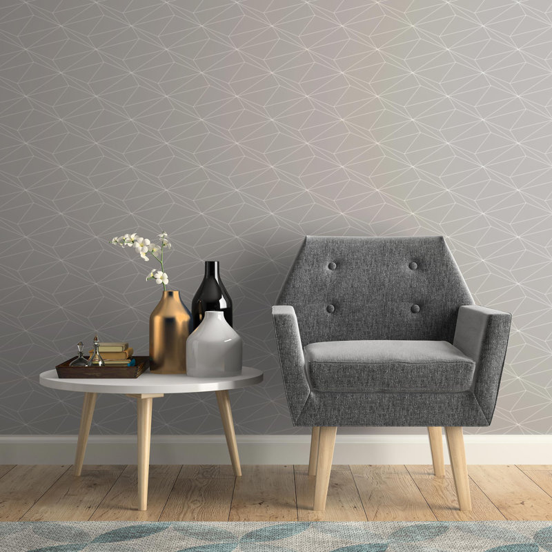 Panneau de papier peint adhésif amovible basique triangles Rudra, L 102 po x l 24 po