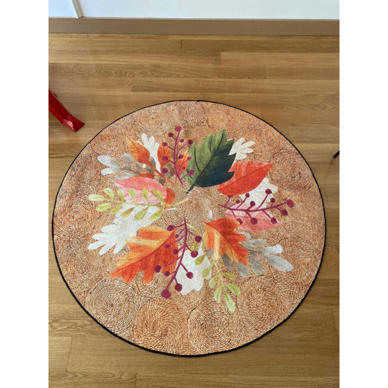 Tapis rond rond avec envers antidérapant Toscana, Rond 5 pi 11 po