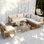 Ensemble de conversation modulaire en rotin 7 pièces avec coussins 7 pièces