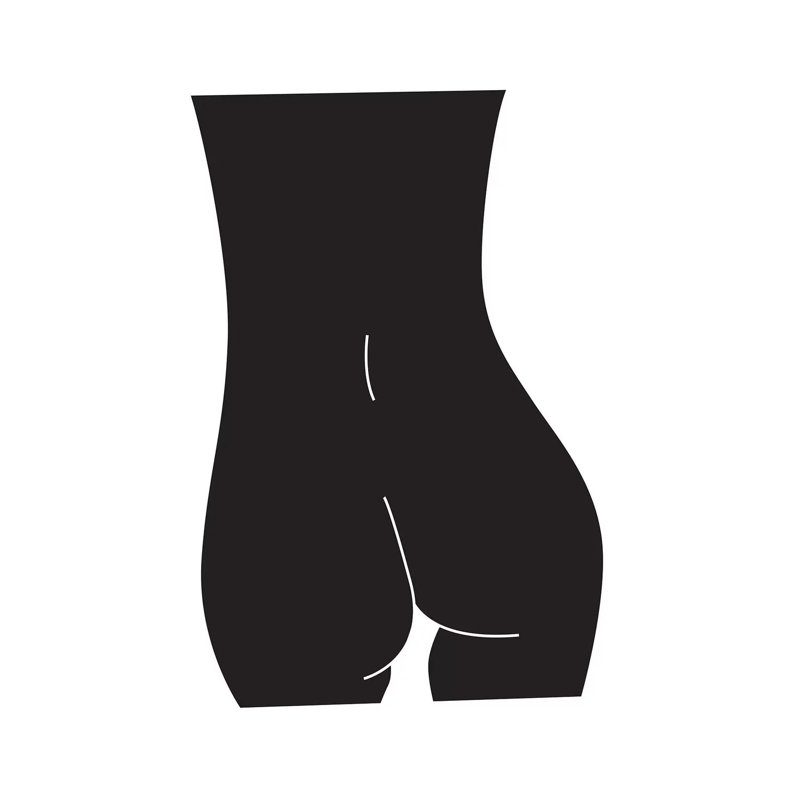 Derriere (Black) - Wrapped Canvas Print, 20.32 cm H x 30.48 cm W