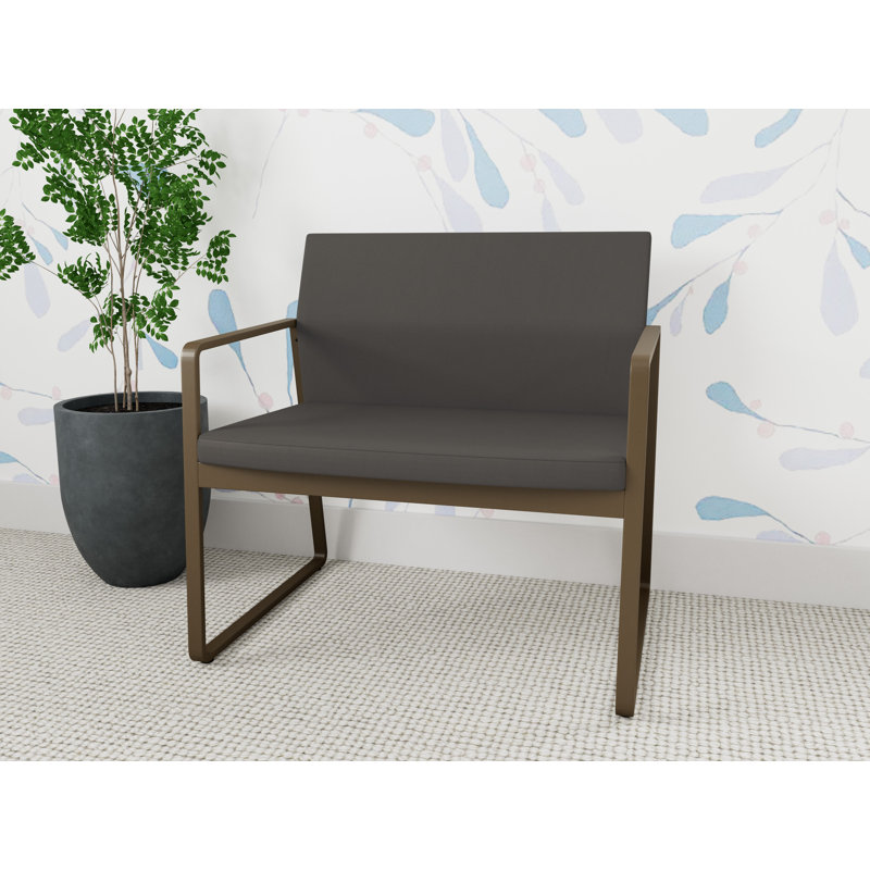 Fauteuil de bureau Gansett, Vinyle gris anthracite Patriot Plus, Bronze
