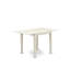 3 Piece Kitchen Table & Chairs Set Contains a Rectangle Dining Room Table with Dropleaf and 2 Dining Chairs, Linen White-1162597170-1162597171-1162597168