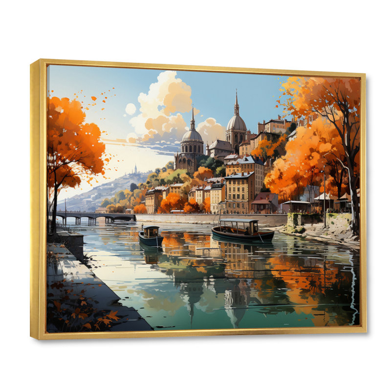 Mariell, Allemagne campagne campagne - impression, Cadre flottant doré, H 16 po x l 32 po x P 1 po