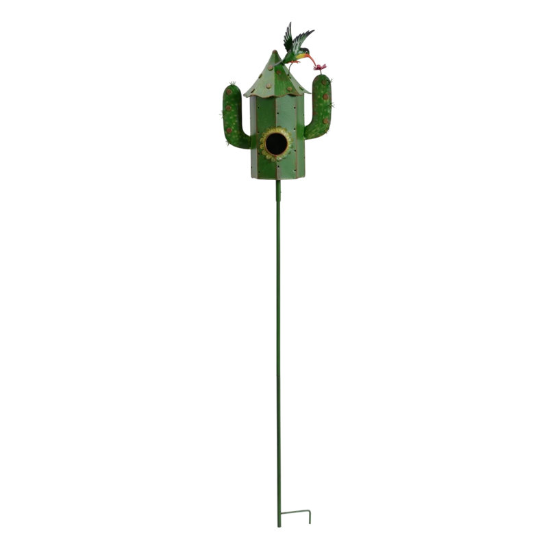 Piquet de jardin en métal avec un colibri