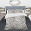Ensemble de housse de couette floral - Motif abstrait de fleurs blanches et argentées-126098410