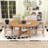 5-Piece Dining Table Set, Wood Extendable Dining Table with Removable Leaf and 4 Upholstered Chairs-1551281367