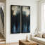 «Moody Deep Blue Abstract Misty Landscape», ensemble de 2 reproductions d'art murales encadrées sur toile 60 po x 20 po x 2 pièces, 60 po x 30 po x 2 pièces-1543868077-1543634901