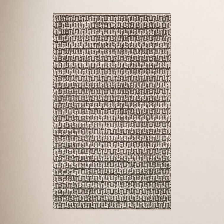 Bradshaw Zipper Grey/Ivory Handwoven Cotton Rug