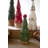  Set of Nine Turned Wood Painted Christmas Trees – Rustic Holiday Decor