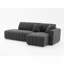 Canapé d'angle capitonné en forme de L Plush avec coussins décoratifs-1871467965