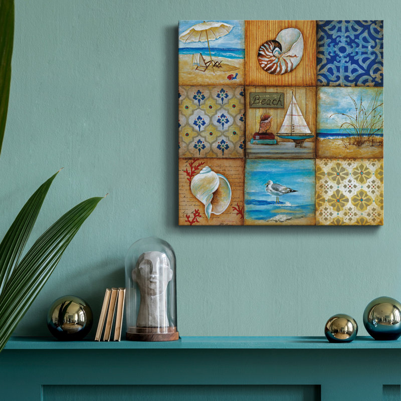 Beach Scenes - Impression sur toile tendue, H 16 po x l 16 po x P 1 po