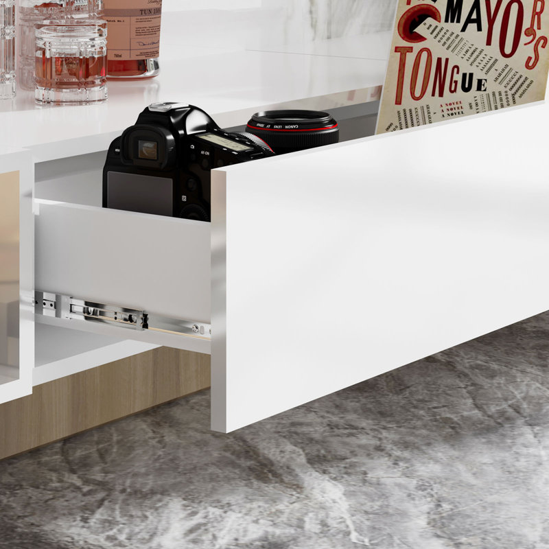 Floating Nightstand with Drawer for Bedroom, White