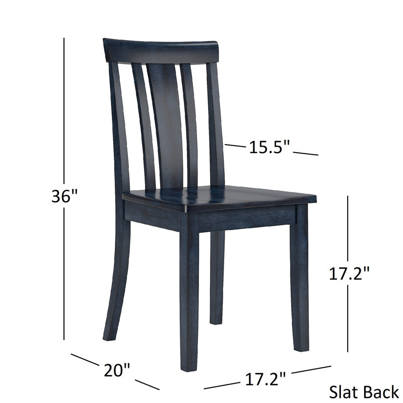 Alexa-Mae 4 - Person Solid Wood Top Four Leg Dining Set, Antique Dark Denim