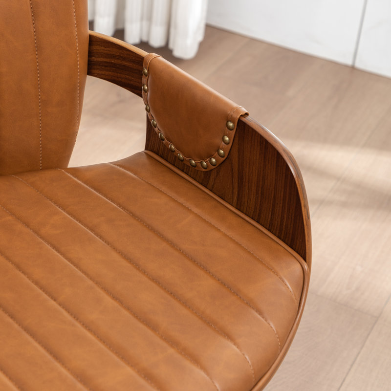 Fauteuil de salle à manger rembourré Berneta, Brun