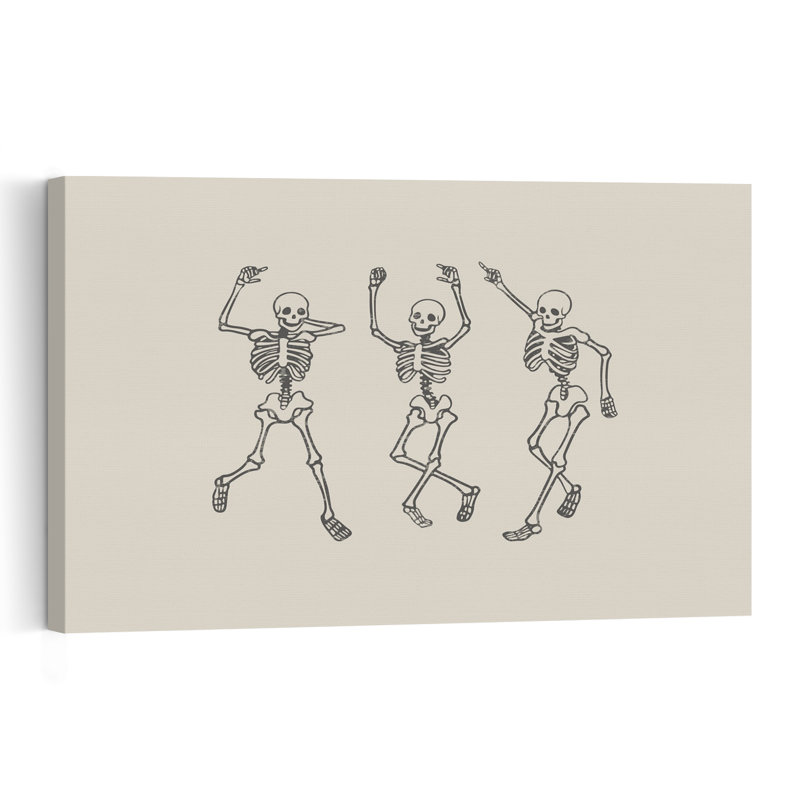 «Dancing Skeletons Party», impression d'art rétro rétro, H 16 po x l 24 po