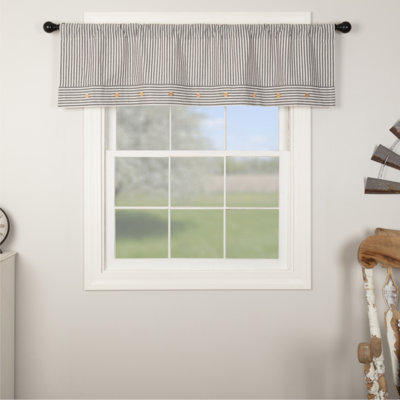 Farmhouse Ticking Gray Valance