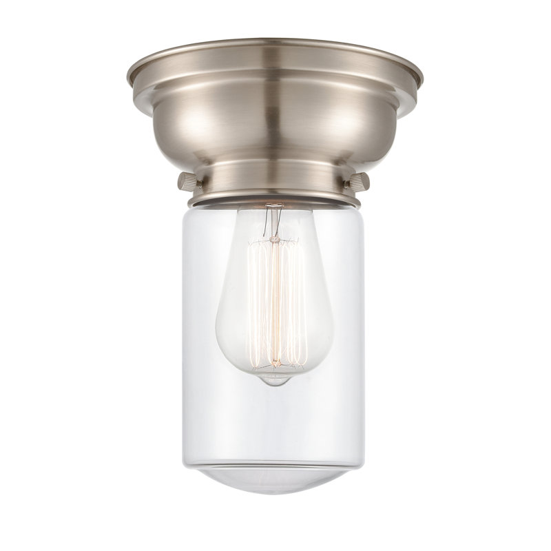 Plafonnier encastré 1 lumière 6,25 po Saroyan, Ampoule non incluse, Transparent, Nickel satiné brossé