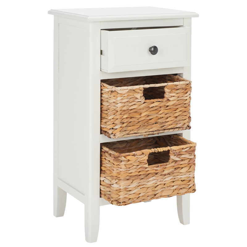 Santa Cruz Side Table with Storage, Vintage White