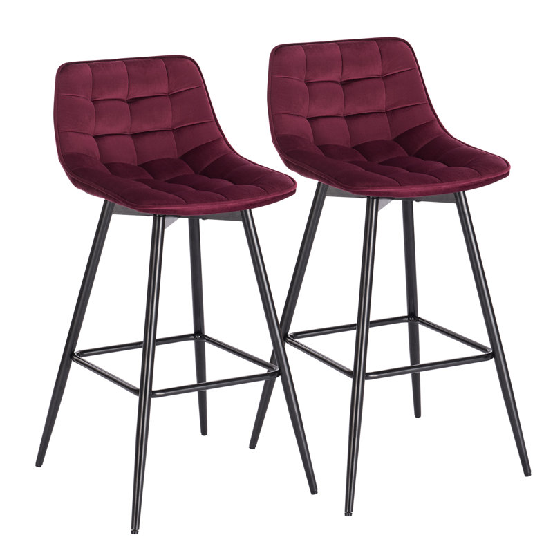 Heyman Upholstered Counter Stool, Bordeaux