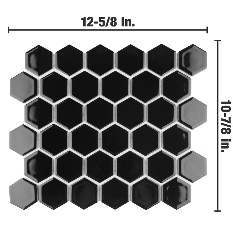 Hudson Due 2" x 2" Hex Porcelain Mosaic Floor And Wall Tile