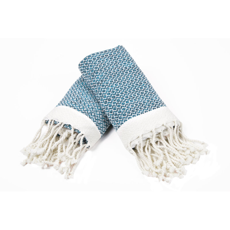 Débarbouillette 100% coton tissé à losanges, Bleu pâle