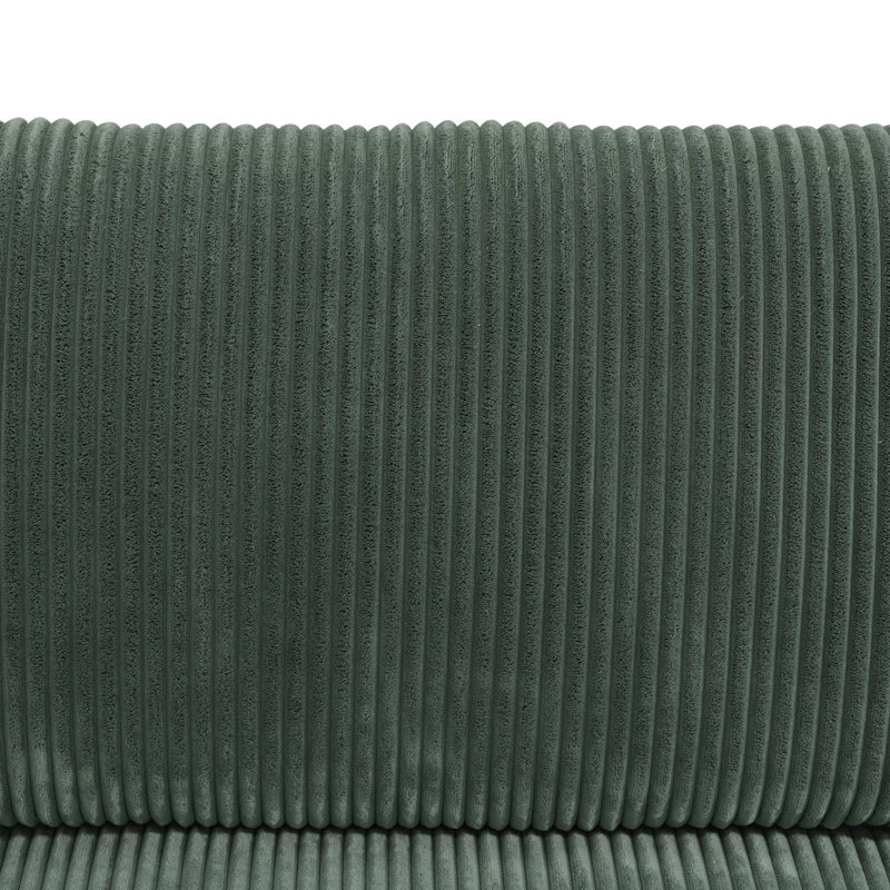 Canapé modulaire réversible en tissu de qualité supérieure avec repose-pieds, Velours côtelé vert