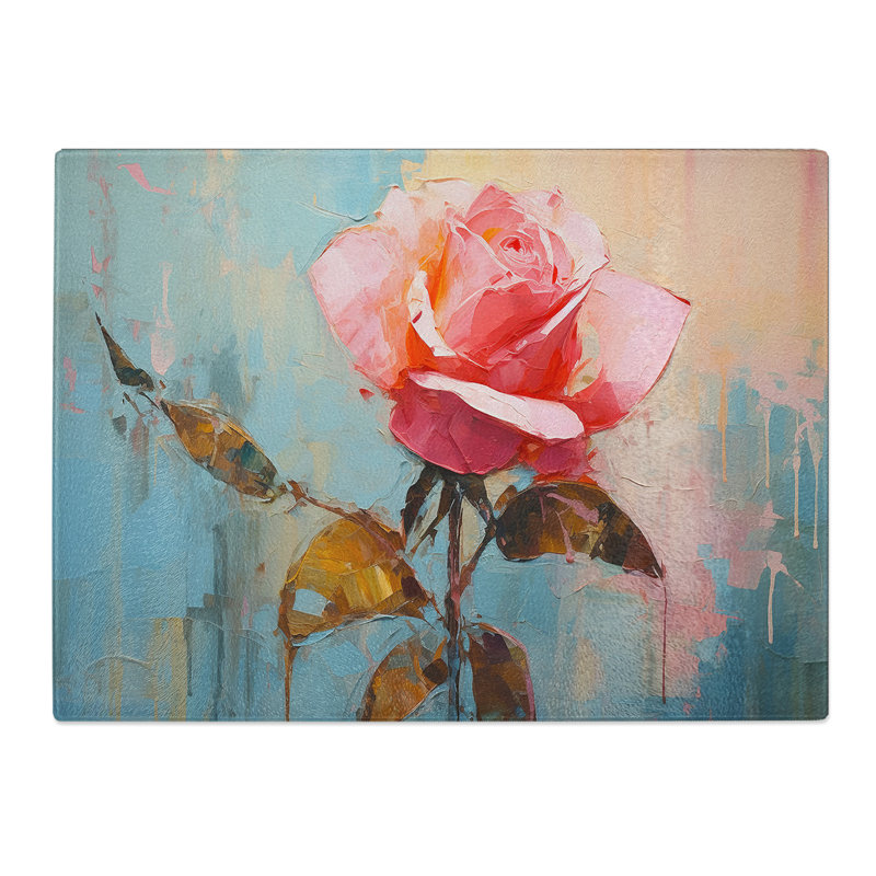Rose Gestural No.3  Glass Chopping Board
