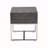 Rectangular End Table with 1 Drawer, Gray Oak and Chrome
