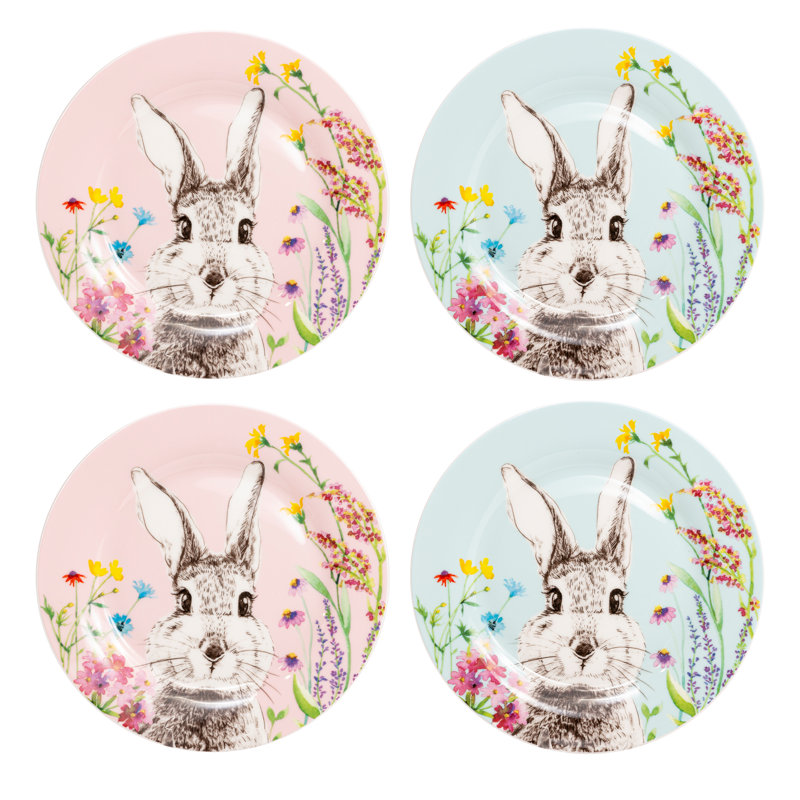  Face Bunny 7.5" Bone China Appetizer Plate