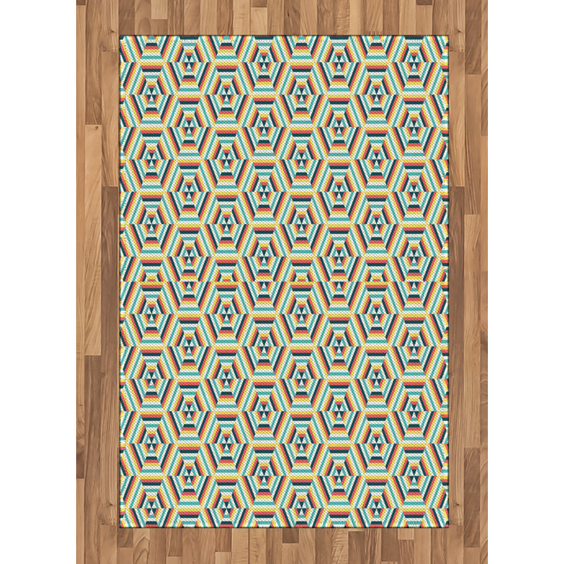 Geometric Indoor Rug, Rectangle 4' x 5'8"