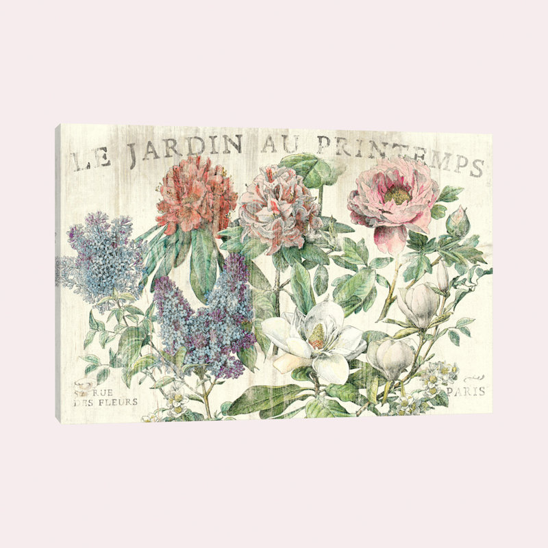 «Arlesa Giana Le Jardin Printemps» par Sue Schlabach, reproduction sur toile tendue, H 12 po x l 18 po x P 0,75 po