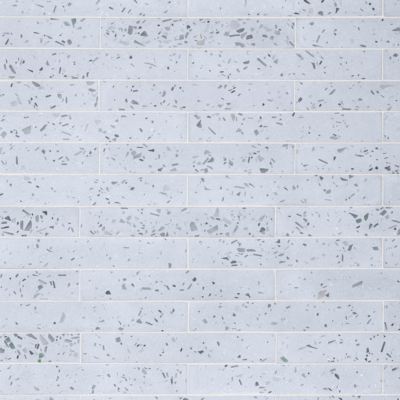 Carreau de mur de métro Terrazzo naturel 2,48 po x 15,74 po Fusion Brick, Bleu denim