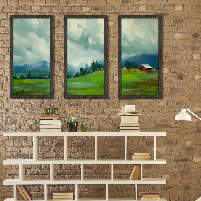 "Wallowa Valley", reproduction sur acrylique 3 pièces, H 25,5 po x l 40,5 po x P 1 po
