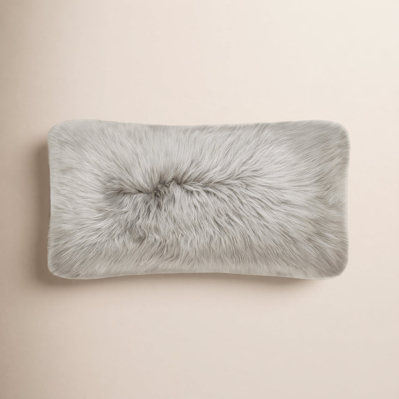 Fieldman Leather Lumbar Throw Pillow, Chateau Gray